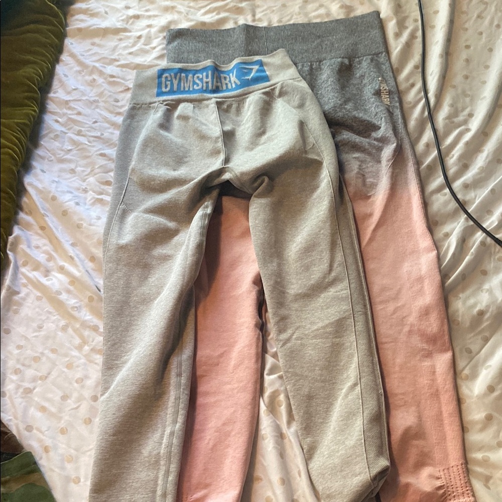 Two pair of Gymshark Gray and Pink Bottoms